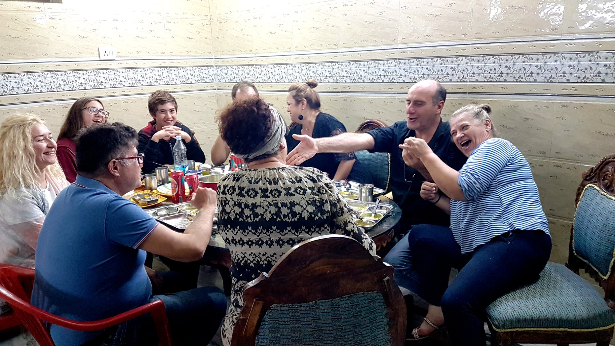 Guests dining together